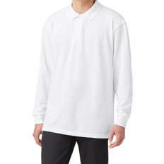 Dickies Adult Size Piqué Long Sleeve Polo - White