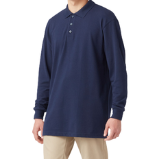 Dickies Adult Size Piqué Long Sleeve Polo - Night Navy