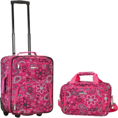  U.S. Traveler Rio Rugged Fabric Expandable Carry-on Luggage Set,  Black, 2 Wheel, Set of 2