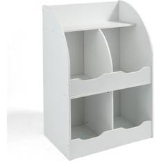 Badger Basket Four Bin Storage Cubby with Bookshelf