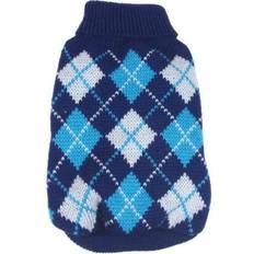 Petlife Arygle Ribbed Sweater Blue SM