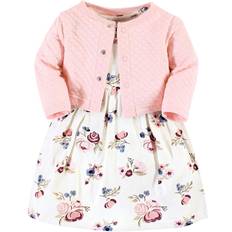 Baby Quilted Cardigan & Dress - Dusty Rose Floral
