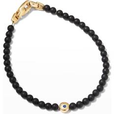 David Yurman Spiritual Beads Evil Eye Bracelet - Gold/Onyx/Sapphire