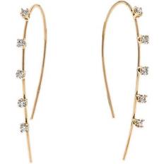 Lana Solo Mini Narrow Upside Down Hoop Earrings with Diamonds