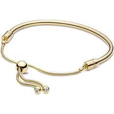 Pandora Flower Stem Slider Bracelet - Gold/Transparent