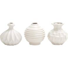 Litton Lane Silver Glass Decorative Jars (Set of 3)