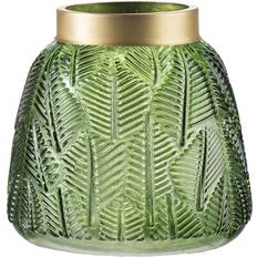 Green glass vase A&B Home Fern Leaf Glass Vase, Green Vase