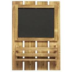 Wall Decorations Elegant Designs Chalkboard Sign with Key Holder Hooks and Mail Storage, Natural Wood, HG1023-NWD Notice Board