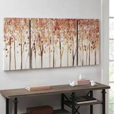 Framed Art on sale Madison Park Autumn Forest Canvas 3-piece Set, Red