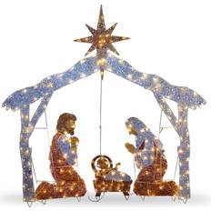 Decorations on sale National Tree Company Crystal Splendor Nativity Set White Decoration 51.5"