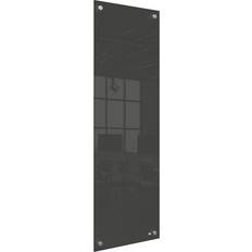 Nobo Small Wall Mountable Whiteboard Panel 1915610 Dry Erase Glass Surface Frameless 300 x 900 mm Black