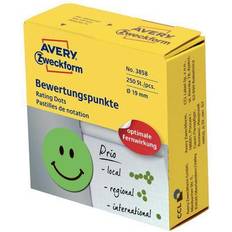 Grün Etiketten Avery Etikett SMILEY 19MM GREEN 250/FP