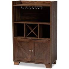 Brown Liquor Cabinets Baxton Studio Carrie Liquor Cabinet 31.1x49.1"