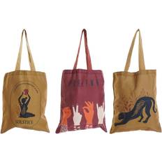 Dkd Home Decor Shopping Bag Burgundy Mustard (35 x 1 x 40 cm) (3 Units)