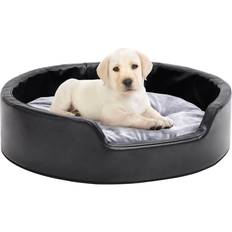 vidaXL - Dog Bed Black Plush and