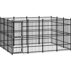 vidaXL Outdoor Dog Kennel Steel 11.06 mÂ²