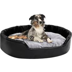 vidaXL - Dog Bed Black Plush