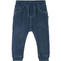 0-1M Hosen Name It Baby's Sweat Baggy Fit Jeans - Dark Blue Denim