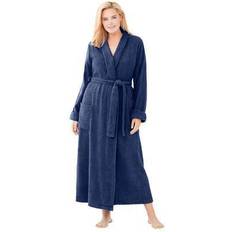 Plus Women's Long Terry Robe by Dreams & Co. in Evening (Size 2X)