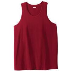 Men - Red Tank Tops Men's Big & Tall Shrink-Less Lightweight Tank by KingSize in Rich Burgundy (Size 8XL) Shirt