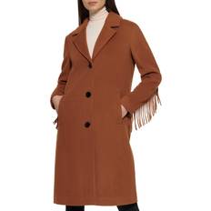 Kenneth Cole Fringe Blend Overcoat - Toffee