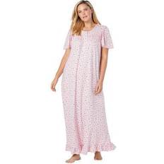 Robes Plus Women's Long Floral Print Cotton Gown by Dreams & Co. in Ditsy (Size 2X) Pajamas