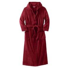 Red Robes Men's Big & Tall Terry Velour Hooded Maxi Robe by KingSize in (Size 9XL/0XL)