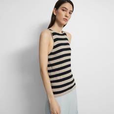 Beige Tank Tops Theory Striped Tank Top In Regal Wool