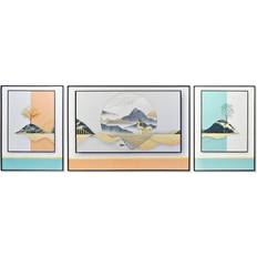 Dkd Home Decor Set of 3 pictures Moutain Modern (200 x 3 x 70 cm) (3 pcs) Veggdekorasjon