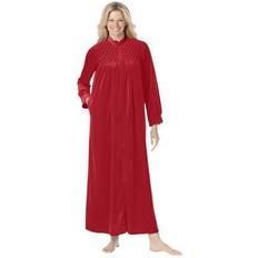 Women Robes Plus Women's Smocked velour long robe by Only Necessities in Classic (Size 1X)