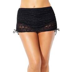 Black - Women Thermal Skirts Swimsuits For All Plus Women's Crochet Adjustable Swim Skirt in (Size 24)