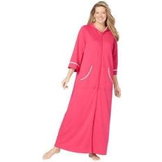 Robes on sale Plus Women's Long French Terry Robe by Dreams & Co. in Burst (Size 1X)