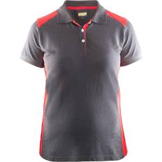 Blåkläder Two Tone Pique Polo Shirt - Grey/Red