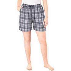 Pajamas plus size Plus Women's Flannel Pajama Short by Dreams & Co. in Slate Plaid (Size 30/32) Pajamas