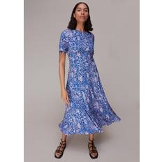 Whistles Lively Animal Print Midi Dress Blue/Multi UK/10