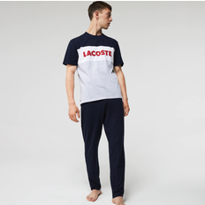 Herren - Rot Nachtwäsche Lacoste Men’s Colourblock Stretch Cotton Long Pyjama Set Chine