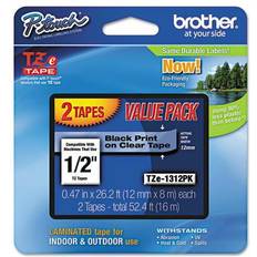 Label Makers & Labeling Tapes Brother TZE-1312PK, Black on Clear Label Tape Cartridge TZE-1312PK