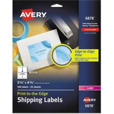 Avery Label Makers & Labeling Tapes Avery 3 3/4" x 4 3/4" White Print-to-the-Edge Shipping Labels 100/Pack