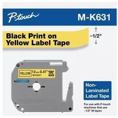 Label Makers & Labeling Tapes Brother M Series Tape Cartridge for P-Touch Labelers, 1/2"w, Black on Yellow