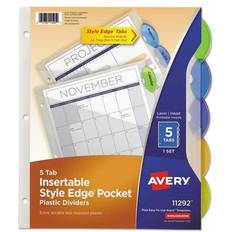 Avery Insertable Style Edge Pocket Plastic Dividers 5 Tabs (11292)