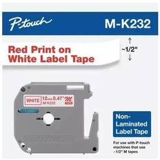 Labeling Tapes Brother M Series Tape Cartridge for P-Touch Labelers, 1/2"w, Red on White