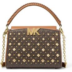 Michael Kors Karlie Small Studded Logo Crossbody Bag - Brown/Acorn