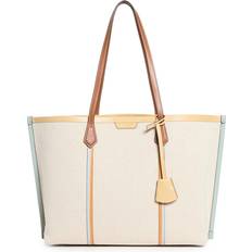 Tory Burch Perry Canvas Triple-Compartment Tote Natural one-size