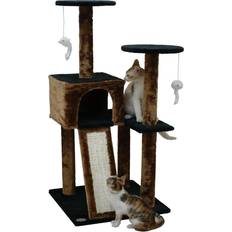 Go Pet Club Brown/Black Kitten Tree with Scratching Board, H