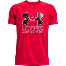 Under Armour Boy's Tech Hybrid Print Fill Shirt Sleeve - Red/Black (1363281-601)