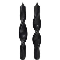 Schwarz Kerzen Broste Copenhagen Twist twisted twisted 23 cm 2-pack Simply black Kerze