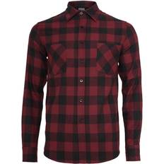 Rot T-Shirts Urban Classics Checked Flanell Shirt Black/Burgundy