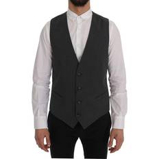 Dolce & Gabbana Men Vests Dolce & Gabbana Mens Gray STAFF Cotton Striped Vest