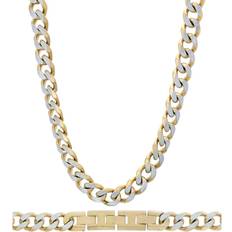 Lynx Mens Stainless Steel Double Lock Curb Chain Necklace