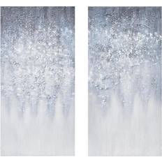 Madison Park Winter Glaze Textured Canvas 2-piece Set, White Wall Decor
